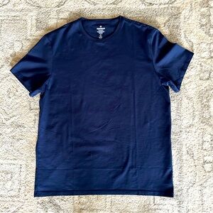 Bombas Men’s Large 100% Pima Cotton Crew T-Shirt. Navy Blue.